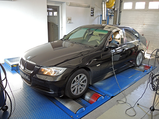 BMW E90 320d 177LE chiptuning teljesítménymérés